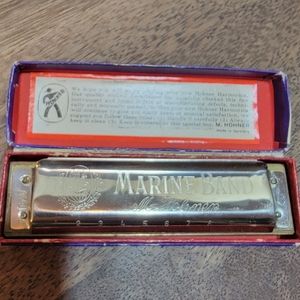 Vintage Marine Band M Hohner Germany No 1896 Harmonica